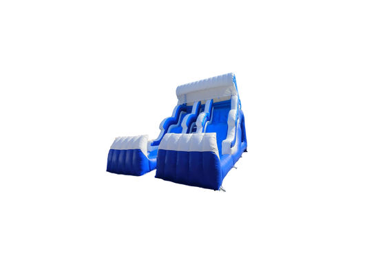 Golven Water Twee opblaasbare glijbanen Wit en Blauw Met Twee zwembad
