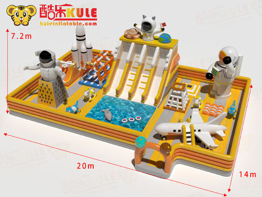 Buitenaardse commerciële waterpark opblaasbare springkasten te koop