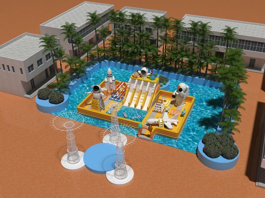 Buitenaardse commerciële waterpark opblaasbare springkasten te koop