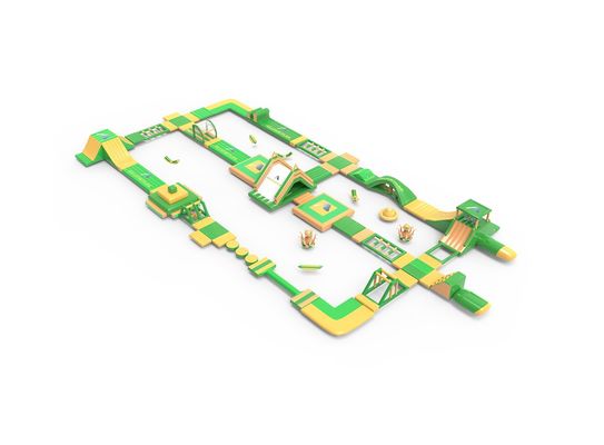 Gele Groen PVC opblaasbare waterhindernissen Cirkel Challange Te koop