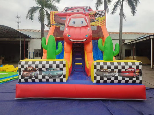 Racerauto thema droog opblaasbare dia's aangepast 8x5x6m