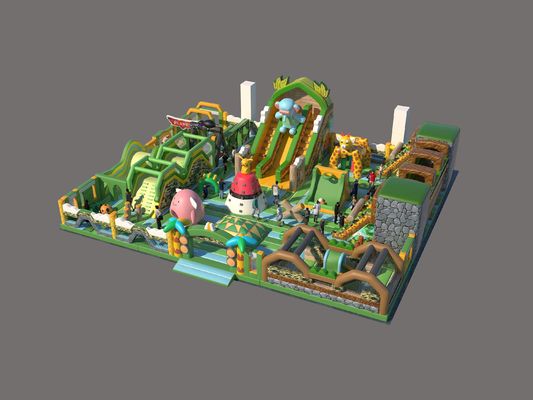 Jungle Theme Park opblaasbaar springkasteel voor kinderen speeltuin