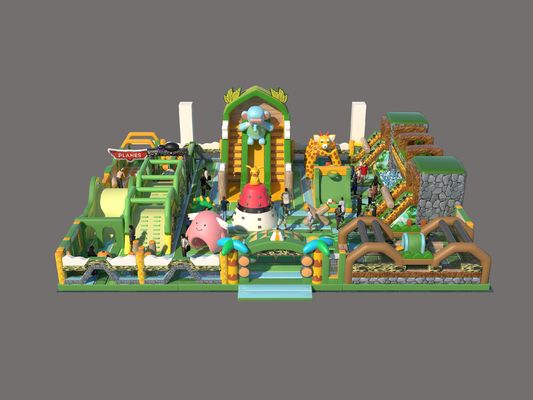 Jungle Theme Park opblaasbaar springkasteel voor kinderen speeltuin