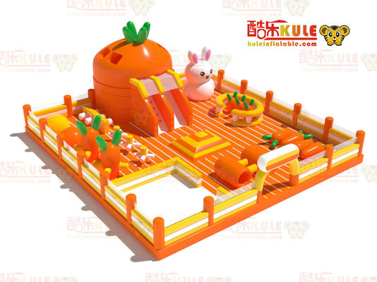 Carrot Park opblaasbaar klein springkasteel (oranje en geel)