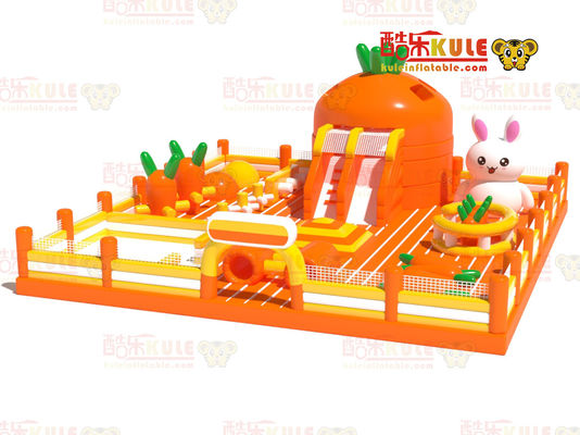 Carrot Park opblaasbaar klein springkasteel (oranje en geel)
