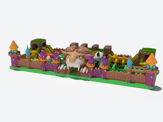 Lion Theme Park glijbanen opblaasbaar springkasteel voor kinderen