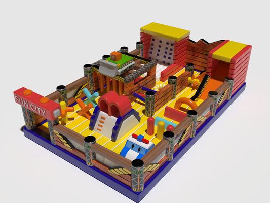Fun City opblaasbare binnen speeltuin 11*7*3m met wandklimslides
