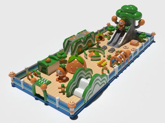 Kinderen speeltuin Bouncy opblaasbare kastelen Groen Oranje 28*11*7.3m