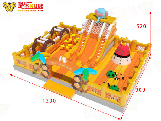 Opblaasbaar Magic Castle Bounce House Speelplaats Oranje Geel