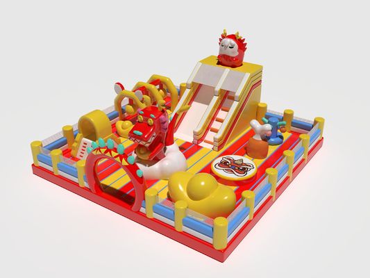 PVC-doek Dragon Park opblaasbaar springkasteel voor kinderen