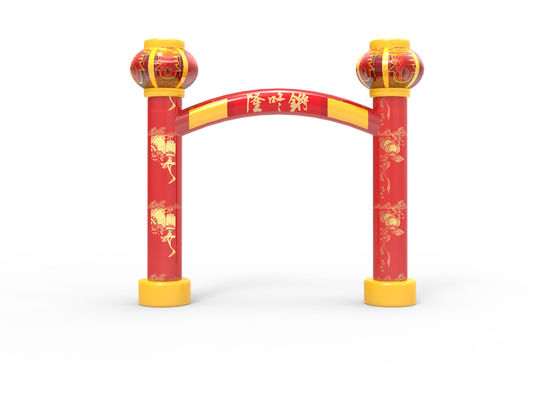 Buitenactiviteiten Opblaasbare bogen Rode kleur 5*6m Voor Chinees Nieuwjaar