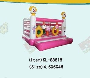 Dubbele hechtingen opblaasbare ronde cirkel obstakels cursus Bouncy Castle Logo Printing