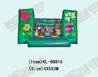 Commerciële groene kleur olifant opblaasbaar springkasteel voor kinderen