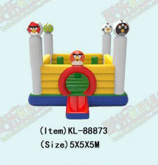 Angry Birds opblaasbare uitsmijter springkasteel met pilaren
