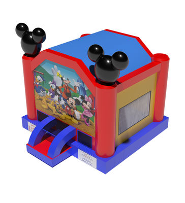 Commercieel opblaasbaar springhuis met Mickey Mouse patronen