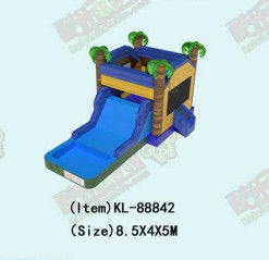 Commercieel opblaasbaar springkasteel met waterglijbaan