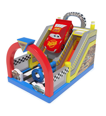 Racerauto thema commerciële opblaasbare glijbaan voor kinderen huur