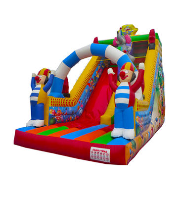 Clown opblaasbare glijbaan met olifant thema voor kinderen pretpark