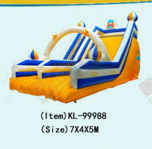 Wit Geel Blauw Kinderen pretpark Opblaasbare glijbaan Te huur