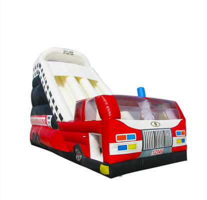 Aanpassen opblaasbare dia's brandweerwagen thema voor kinderen feesten