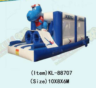 Wit en donkerblauw kinder pretpark opblaasbare glijbaan te huur