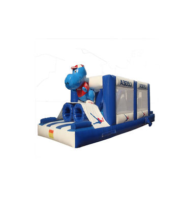 Wit en donkerblauw kinder pretpark opblaasbare glijbaan te huur
