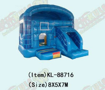 Kleine Bouncy Castle Blauwe Grote Muur kinderen pretpark opblaasbaar