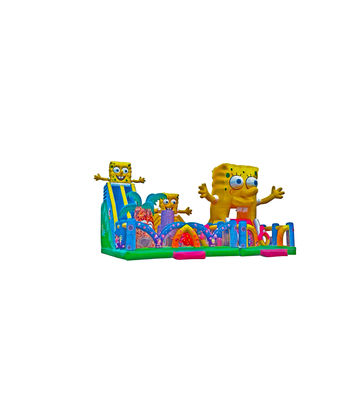 Kinderen pretpark opblaasbare SpongeBob glijbaan kleurrijke speeltuin