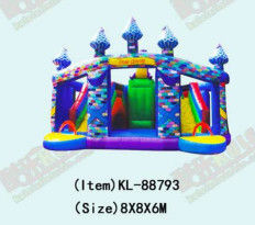 Commercieel Jump House Kasteel Met Twee Lanen Glijbaan