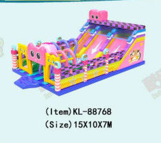 Roze Paarse Grote Glijbanen Opblaasbare Bouncy Castle Kinderspeelplaats