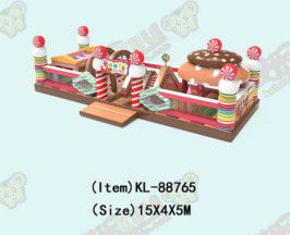 Candy cake thema kinderen pretpark opblaasbare glijbaan bouncy