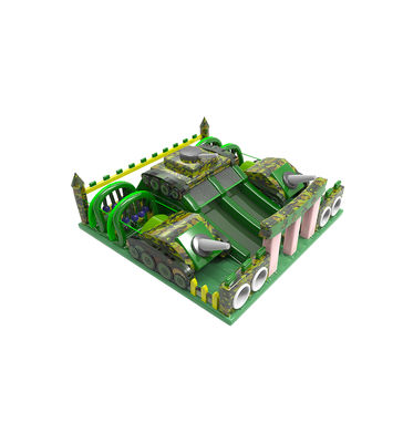 Tank thema Bouncy Slide Kasteel Camouflage Kinderen speeltuin