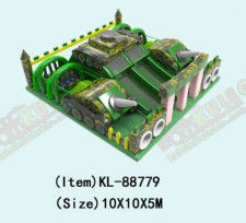 Tank thema Bouncy Slide Kasteel Camouflage Kinderen speeltuin