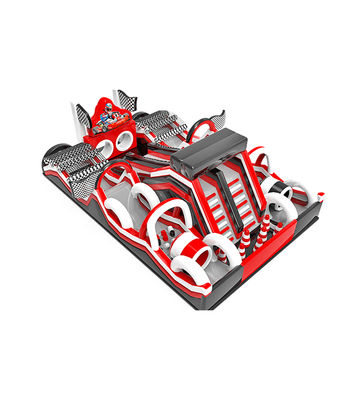 Racing Theme Kinderen pretpark opblaasbaar met glijbaan