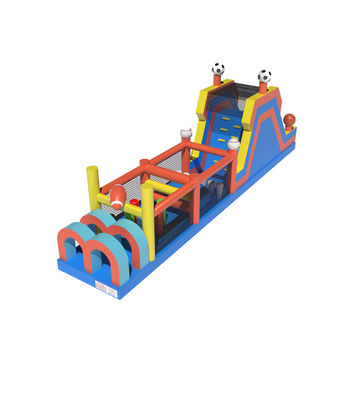 Multi - colored Inflatable Obstacle with Sport Icons with Bright Hues