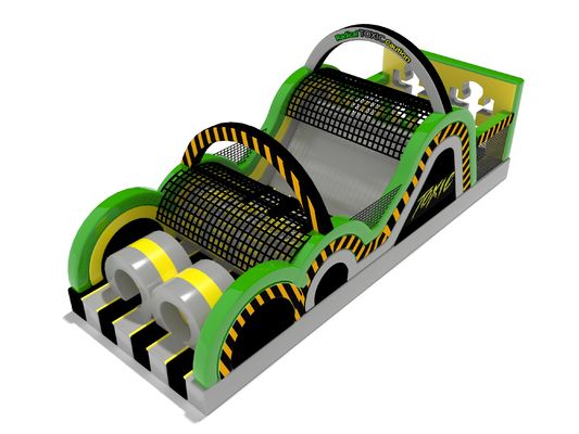 Buitenpark speeltuin opblaasbare obstakels giftig met glijbaan