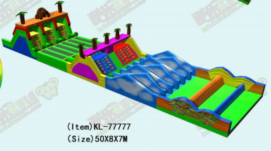 Levendige, felgekleurde Opblaasbare Hindernisbaan Speelplezier Avontuur